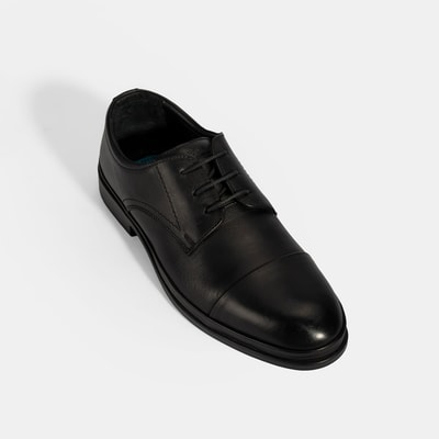 Erkek Siyah DesaComfort Bağcıklı Deri Ayakkabı