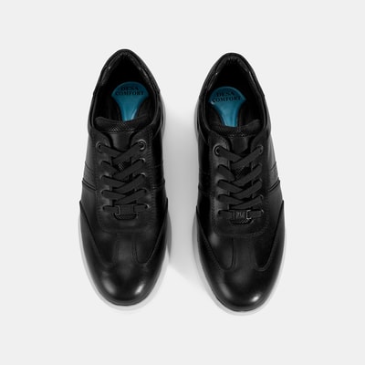 Erkek Siyah DesaComfort Deri Sneaker