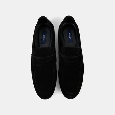 Erkek Siyah Klasik Süet Loafer