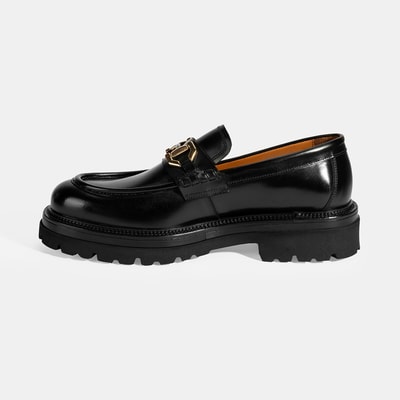 Erkek Siyah Metal Toka Detaylı Deri Loafer