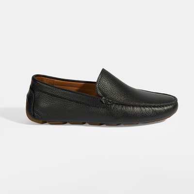 Erkek Siyah Slip-On Deri Loafer