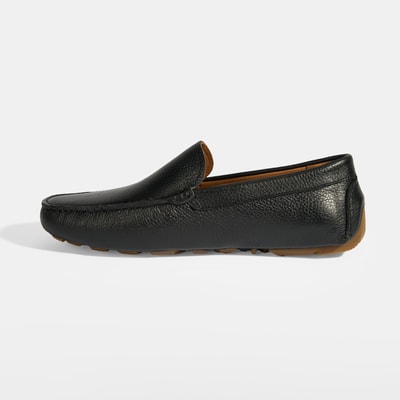 Erkek Siyah Slip-On Deri Loafer