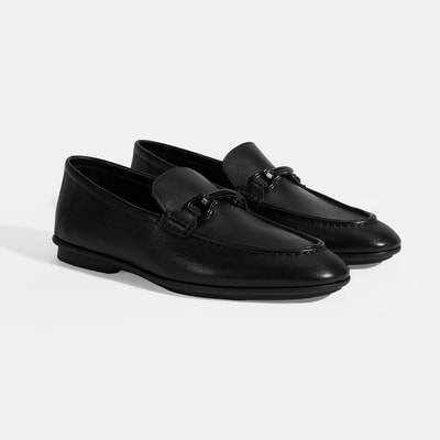 Erkek Siyah Slip-On Deri Loafer