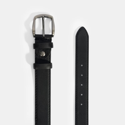 Erkek Siyah Spor Deri Kemer