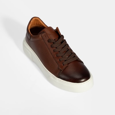 Erkek Taba Bağcıklı Deri Günlük Ayakkabı