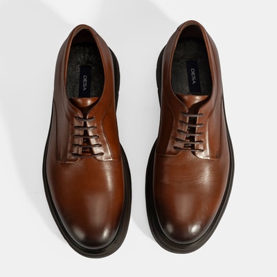 Erkek Taba Bağcıklı Deri Klasik Ayakkabı