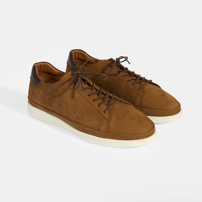 Erkek Taba Deri Bağcıklı Günlük Ayakkabı