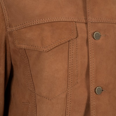 Erkek Taba Gömlek Yaka Süet Ceket