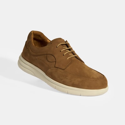 Erkek Taba Nubuk Deri Bağcıklı DesaComfort Günlük Ayakkabı