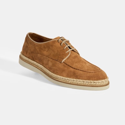 Erkek Taba Örgü Detaylı Bağcıklı Günlük Ayakkabı