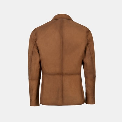 Erkek Taba Yakalı Süet Deri Blazer Ceket