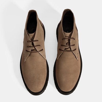 Erkek Vizon Bağcıklı Süet Bot