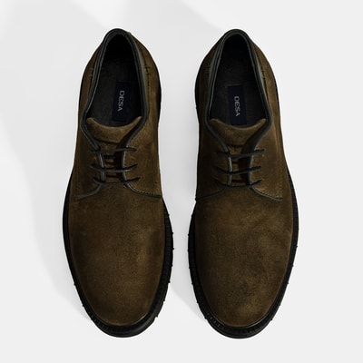 Erkek Yeşil Bağcıklı Süet Günlük Ayakkabı