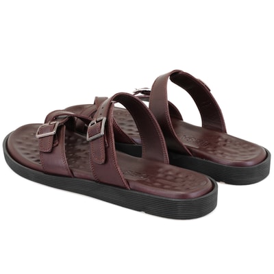 Essence Kahve Erkek Ayarlanabilir Tokalı Deri Terlik