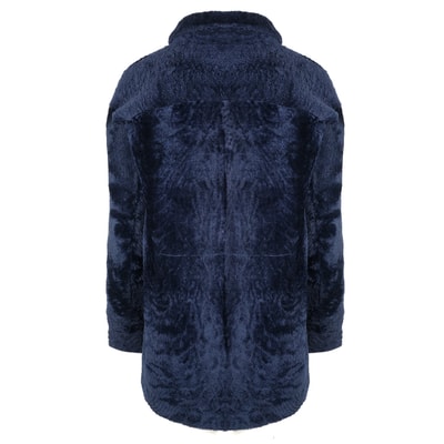 Etenia Mavi Kadın Kürk Ceket