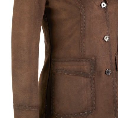 Evangel Kahve Kadın Süet Blazer Ceket