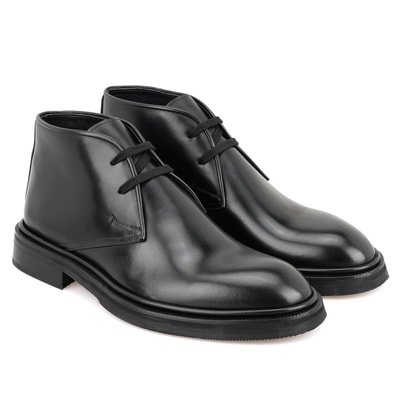 Ewan Siyah Erkek Deri Bot