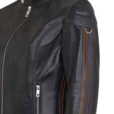 Ewelina Lacivert Kadın Fit Deri Ceket