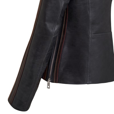 Ewelina Lacivert Kadın Fit Deri Ceket