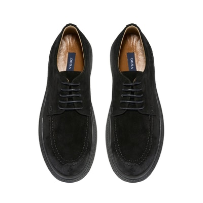 Fabian Siyah Erkek Süet Deri Günlük Ayakkabı