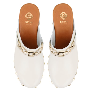 Falken Beyaz Kadın Topuklu Deri Sabo