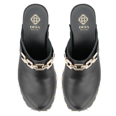 Falken Siyah Kadın Topuklu Deri Sabo