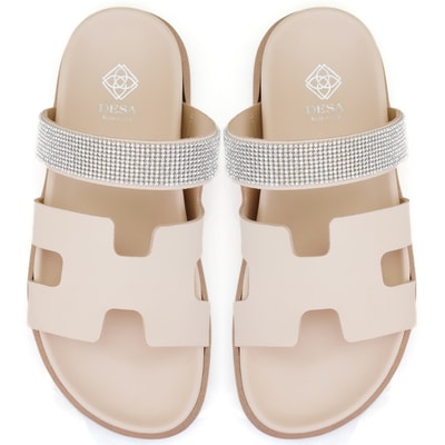 Fanetta Bej Kadın DesaComfort Tabanlı Deri Terlik