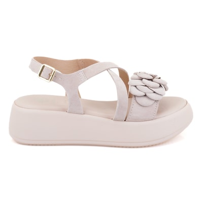 Fifne Bej Kadın Dolgu Tabanlı Süet Deri Sandalet