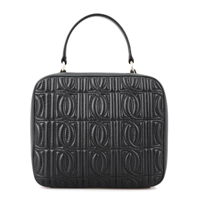 Florence Siyah Kadın Monogram Kapitone Deri Omuz Çantası