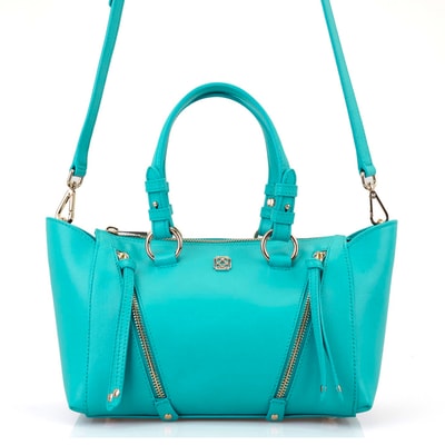 Garten Turkuaz Kadın Deri El Çantası