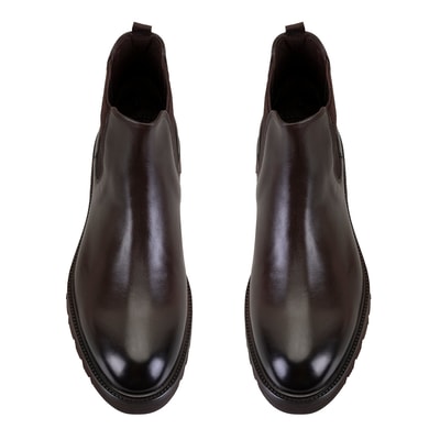 Gaven Kahve Erkek Lastikli Deri Chelsea Bot