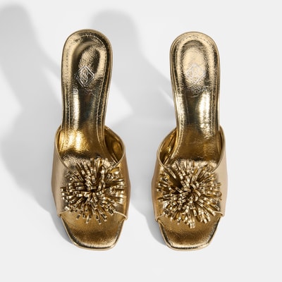 Glowen Gold Aksesuar Detaylı Kadın Topuklu Terlik