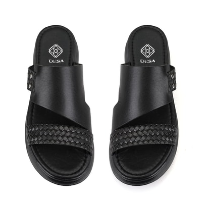 Gretta Siyah Kadın Dolgu Topuklu Deri Terlik