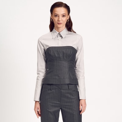 Gri Çizgili Kadın Büstiyer