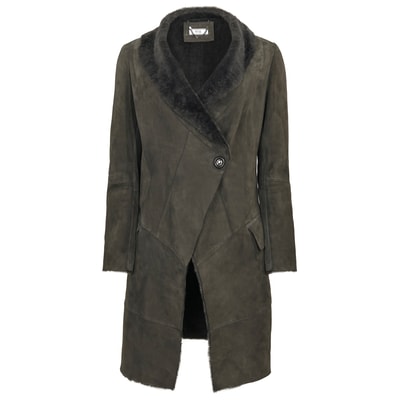 Gri Joanna Kadın Kürk Kaban