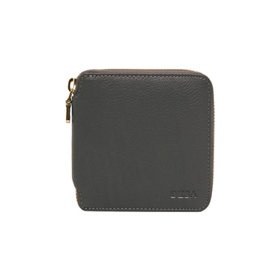 Gri Kare Kadın Deri Cüzdan