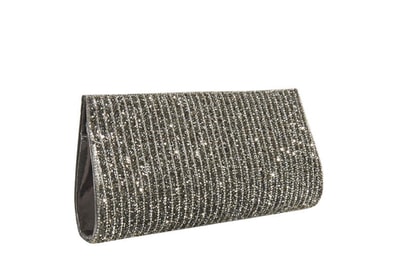 Gri Stengel Zincir Detaylı Kadın Gece Çantası