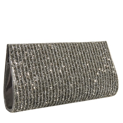 Gri Stengel Zincir Detaylı Kadın Gece Çantası