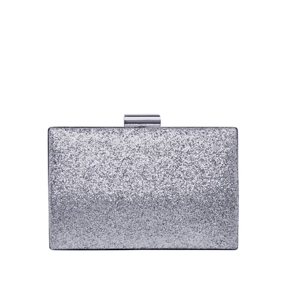 Gümüş Grass Zincir Detaylı Kadın Gece Çantası