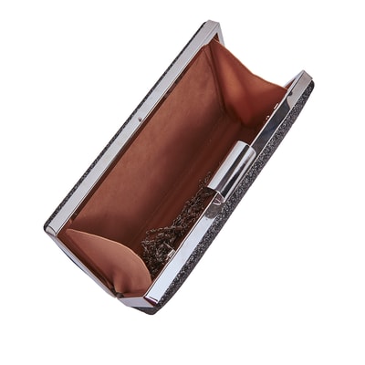 Gümüş Grass Zincir Detaylı Kadın Gece Çantası