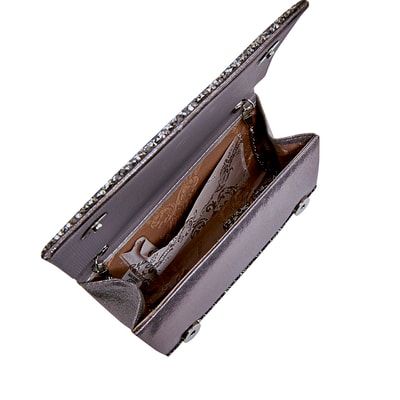 Gümüş Plant Zincir Detaylı Kadın Gece Çantası