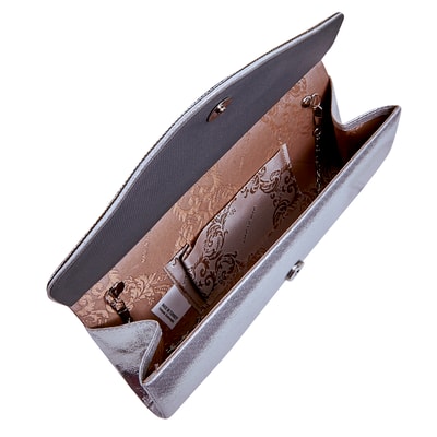 Gümüş Trunk Zincir Detaylı Kadın Gece Çantası