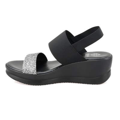 Haille Siyah Kadın Dolgu Topuklu Sandalet