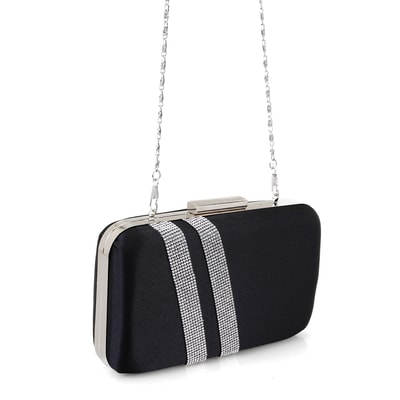 Hallie Siyah Kadın Parlak Taş Detaylı Gece Çantası