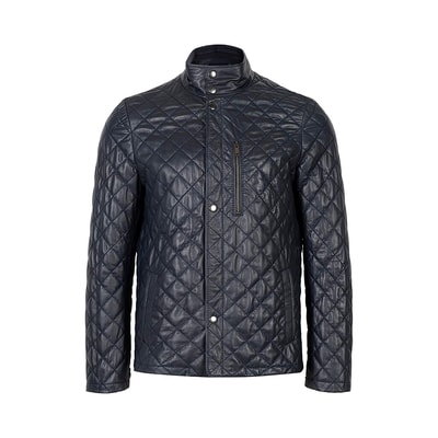 (Hatalı Görsel)Erkek Koyu Kahve Kapitone Deri Ceket