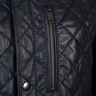 (Hatalı Görsel)Erkek Koyu Kahve Kapitone Deri Ceket