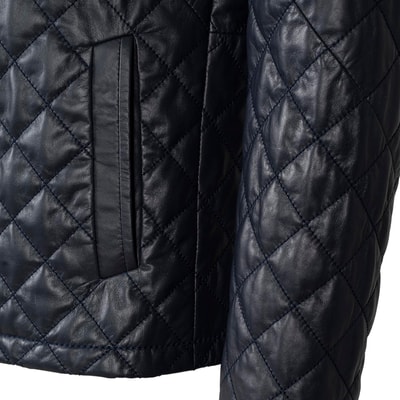 (Hatalı Görsel)Erkek Koyu Kahve Kapitone Deri Ceket