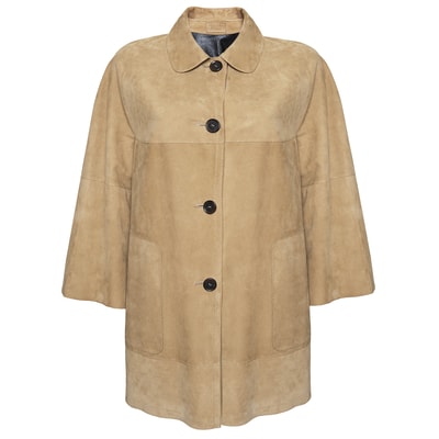 Hiba Kadın Oversize Çift Taraflı Deri Pardösü