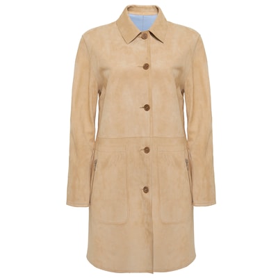 Hiba Kadın Oversize Çift Taraflı Deri Pardösü