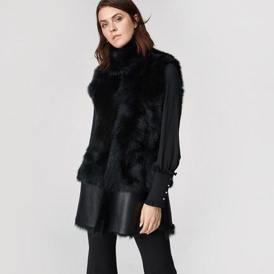 Ikeme Kadın Çift Taraflı Kürk Yelek